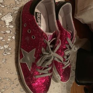 Pink Glitter Golden Goose Superstar Sneakers sz39